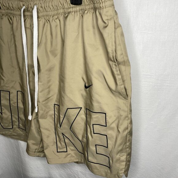 Nike NSW Woven Flow Shorts Men's Size XL Swim Athletic Elastic Pockets Logo Tan - Picture 4 of 13